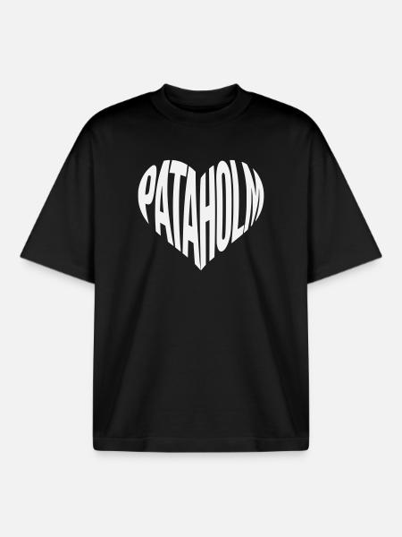 Pataholm Heart Lettering - Boxy Heavyweight Unisex Organic T-Shirt by Stanley/Stella - black