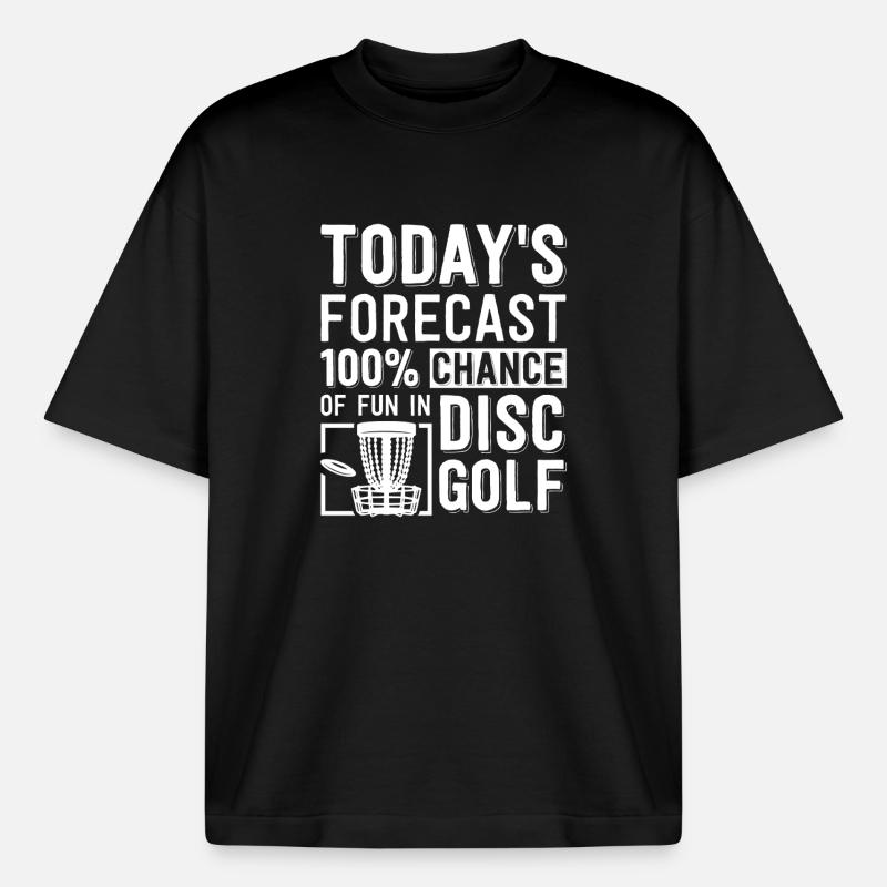 Disc Golf Geschenke Discgolf - Boxy Heavyweight Unisex Organic T-Shirt von Stanley/Stella - Schwarz