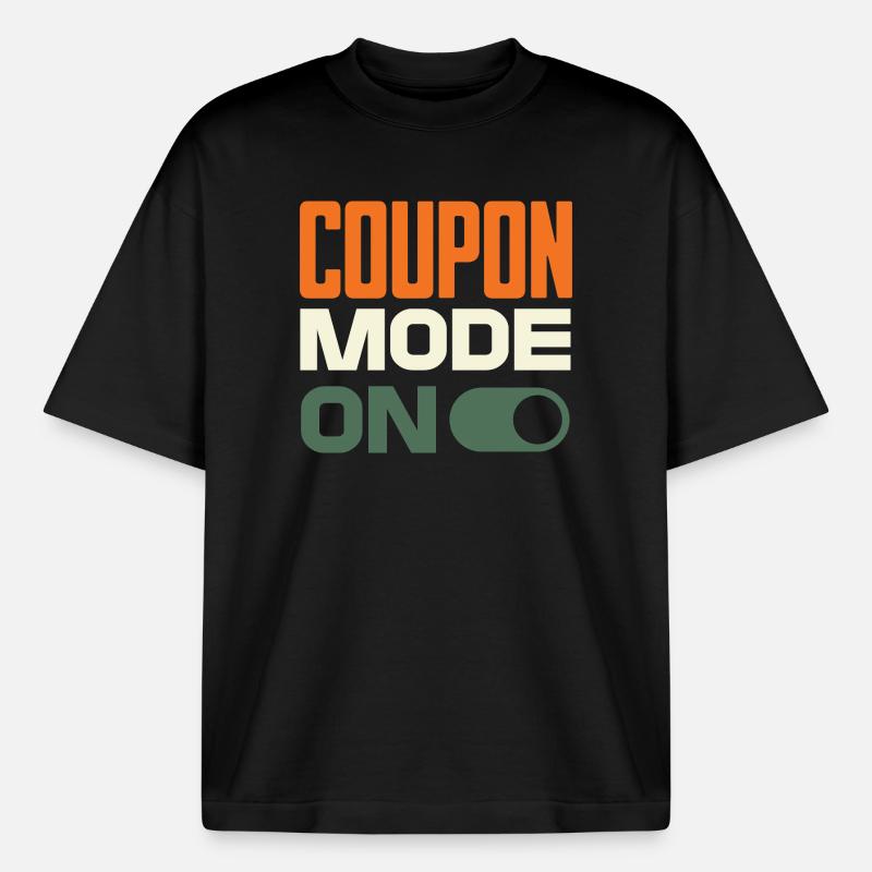 Coupon Mode On – Schnäppchenjäger Retro Design - Boxy Heavyweight Unisex Organic T-Shirt von Stanley/Stella - Schwarz
