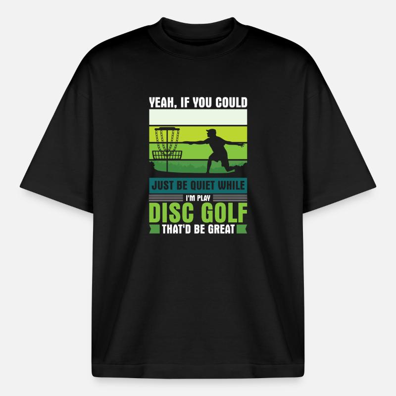 Disc Golf Geschenke Discgolf - Boxy Heavyweight Unisex Organic T-Shirt von Stanley/Stella - Schwarz