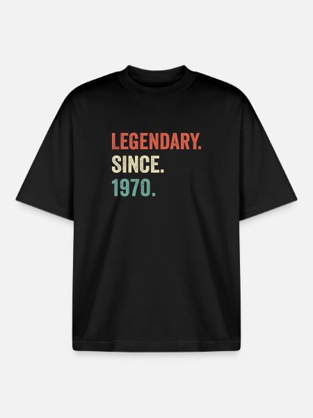 legendary since 1970 - Boxy Heavyweight Unisex Organic T-Shirt by Stanley/Stella - black