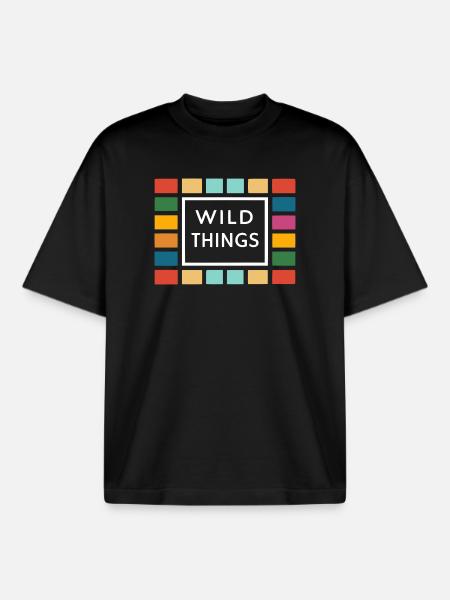 Wild Things Bunte Rahmen - Boxy Heavyweight Unisex Organic T-Shirt von Stanley/Stella - Schwarz
