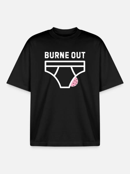 Burne out – humor, office, stress - Boxy Heavyweight Unisex Organic T-Shirt by Stanley/Stella - black