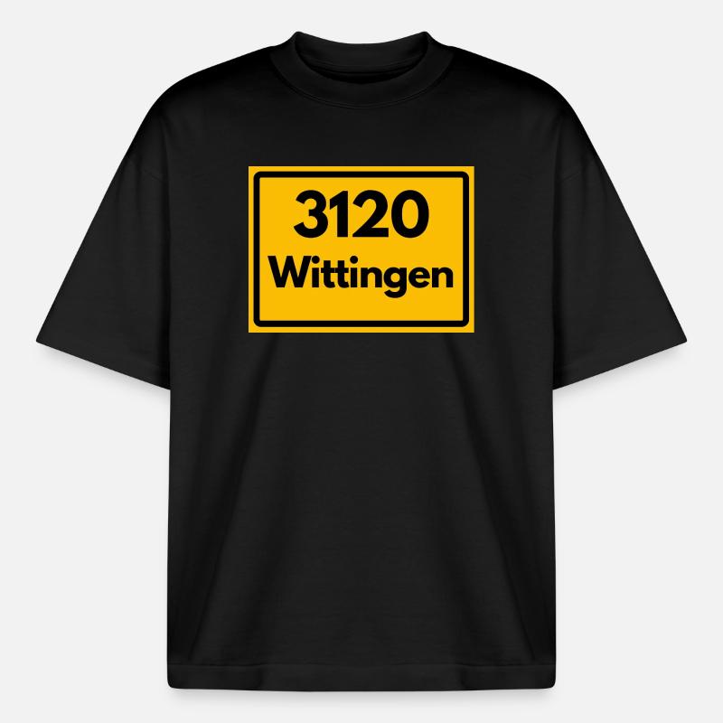OLD POSTCODE POSTCODE RETRO 3120 WITTRINGEN - Heavyweight Boxy Unisex T-Shirt by Stanley/Stella - black