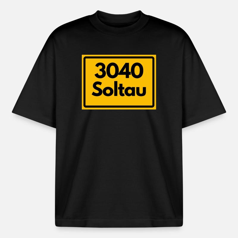 OLD POSTCODE RETRO 3040 SOLTAU – HEIDE - Boxy Heavyweight Unisex Organic T-Shirt by Stanley/Stella - black