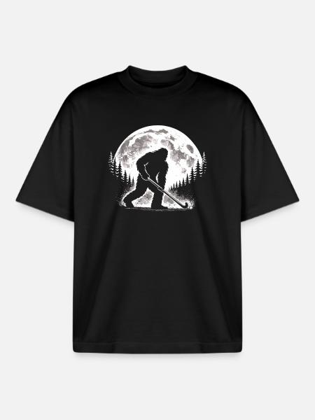 Bigfoot Feldhockey - Boxy Heavyweight Unisex Organic T-Shirt von Stanley/Stella - Schwarz