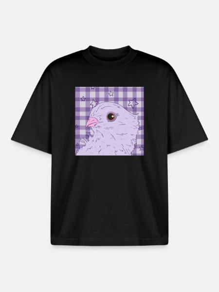 hübsche pink lila Taube - Boxy Heavyweight Unisex Organic T-Shirt von Stanley/Stella - Schwarz