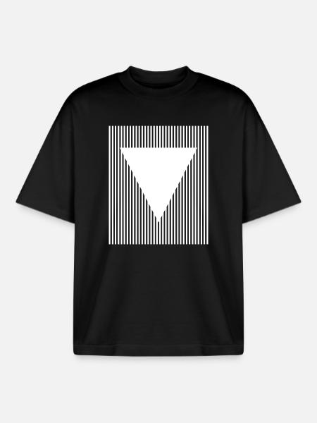 triangle and lines geometric design - Boxy Heavyweight Unisex Organic T-Shirt by Stanley/Stella - black