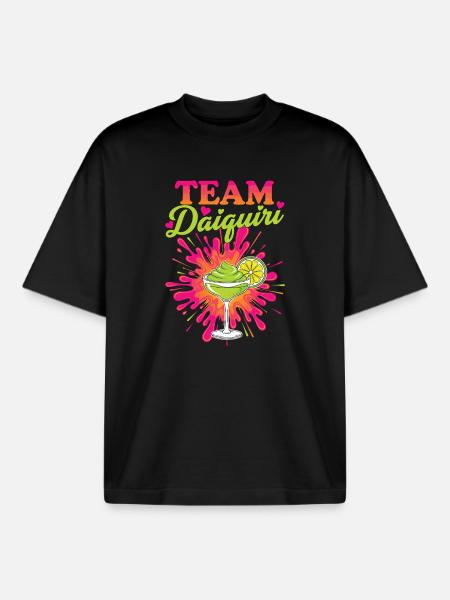 Hen Party Cocktail Team Daiquiri - Boxy Heavyweight Unisex Organic T-Shirt by Stanley/Stella - black
