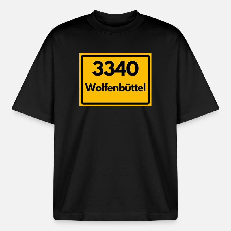 OLD POSTCODE POSTCODE RETRO 3340 WOLFENBÜTTEL - Heavyweight Boxy Unisex T-Shirt by Stanley/Stella - black