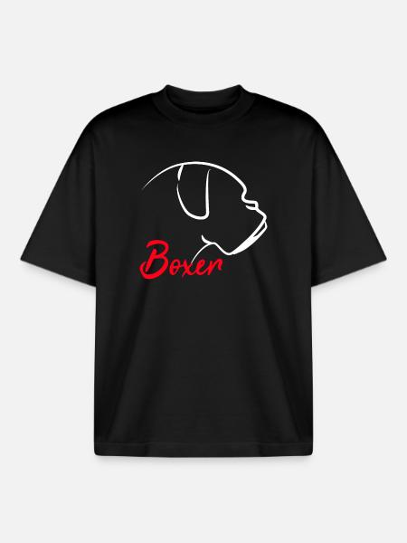 Boxer Hund Hundehalter - Boxy Heavyweight Unisex Organic T-Shirt von Stanley/Stella - Schwarz