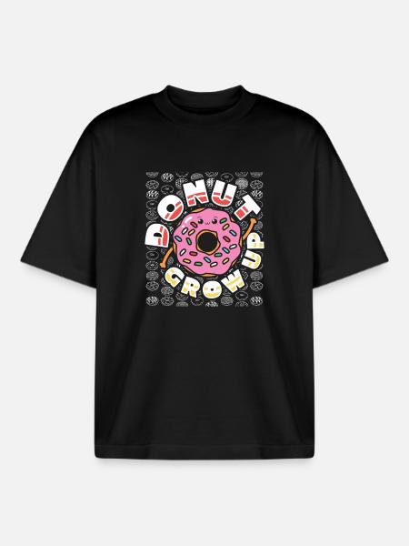 Restauration rapide en donuts - T-shirt unisexe boxy épais biologique Stanley/Stella - noir