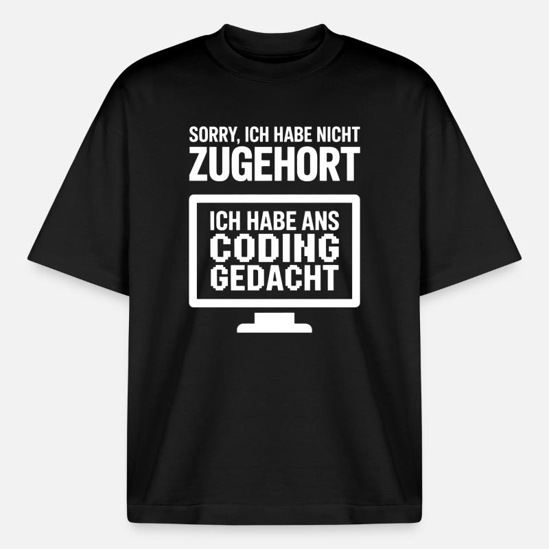 Coding Gedanke Spruch - Heavyweight Unisex Boxy T-Shirt von stanley/stella	 - Schwarz