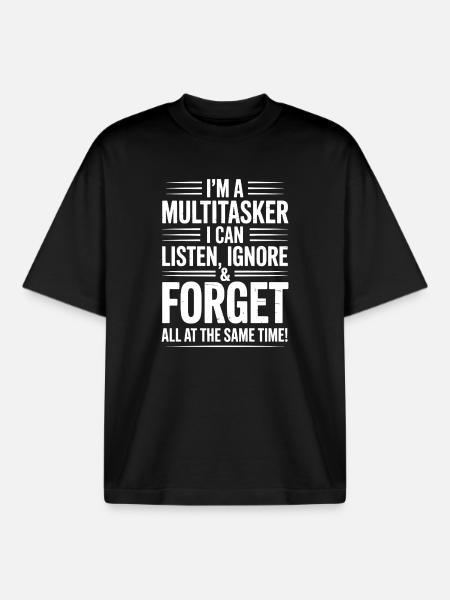 Multitasker Sprüche Sarkasmus Bürohumor Geschenk - Boxy Heavyweight Unisex Organic T-Shirt von Stanley/Stella - Schwarz