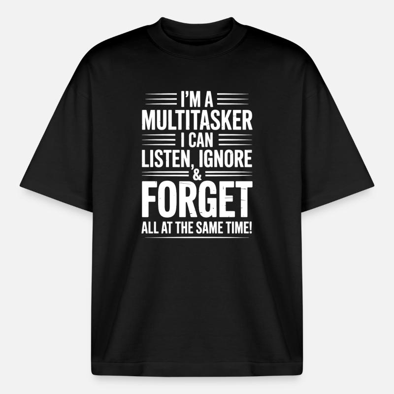 Multitasker Sprüche Sarkasmus Bürohumor Geschenk - Boxy Heavyweight Unisex Organic T-Shirt von Stanley/Stella - Schwarz