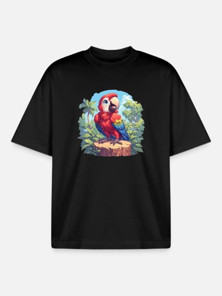 Macaw's Era - Boxy Heavyweight Unisex Organic T-Shirt by Stanley/Stella - black