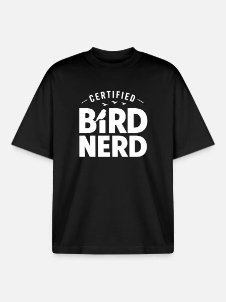 Observation des oiseaux Ornithologue Nerd - T-shirt unisexe boxy épais biologique Stanley/Stella - noir