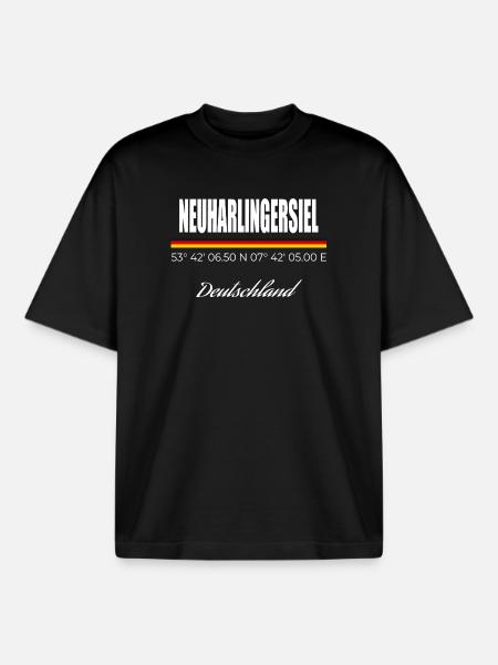 Neuharlingersiel - Boxy Heavyweight Unisex Organic T-Shirt von Stanley/Stella - Schwarz