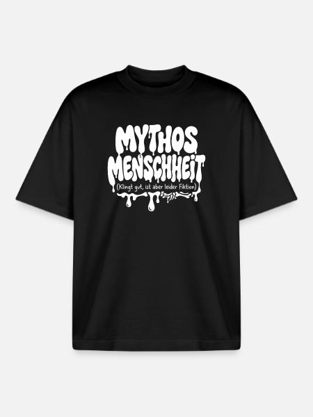 Mythos Menschheit Fiktion - Boxy Heavyweight Unisex Organic T-Shirt von Stanley/Stella - Schwarz