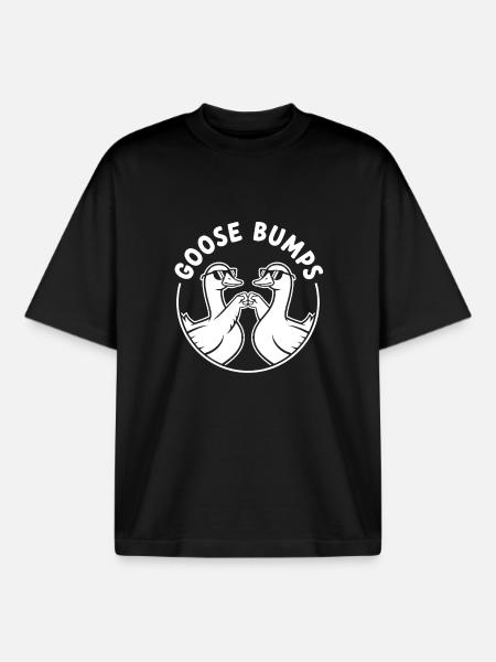 Goose duo with sunglasses - Boxy Heavyweight Unisex Organic T-Shirt by Stanley/Stella - black