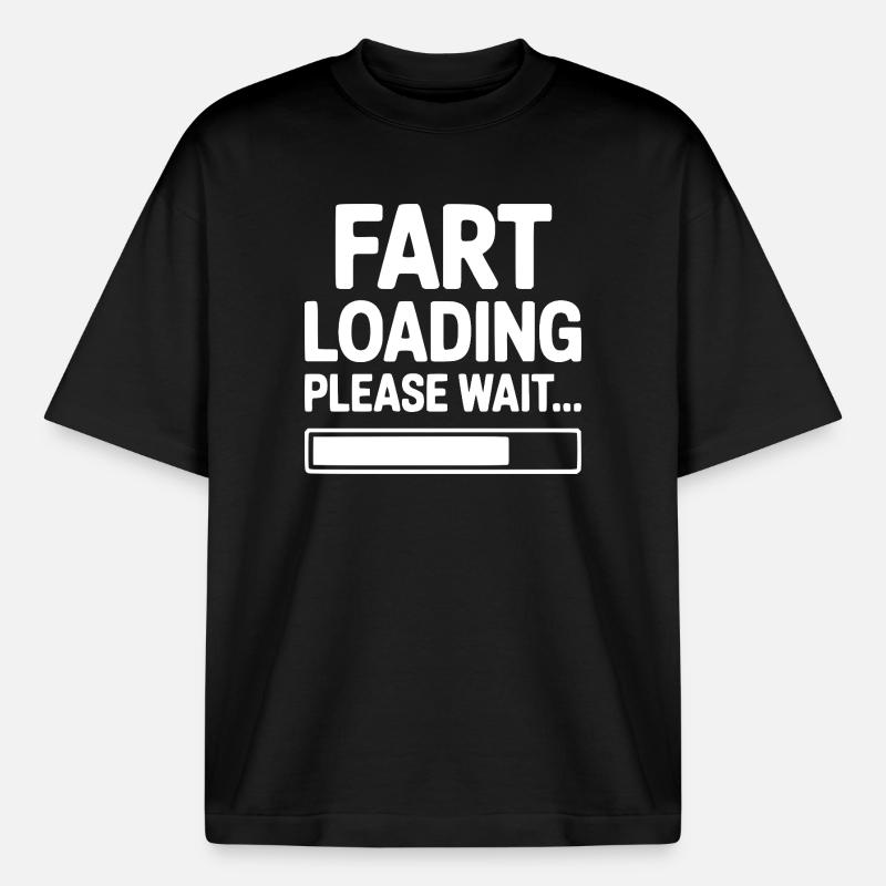 Fart Loading Please Wait... - Heavyweight Boxy Unisex T-Shirt by Stanley/Stella - black
