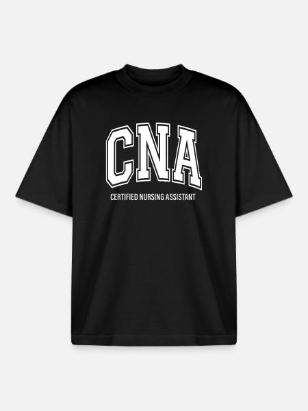 CNA Certified Nursing Assistant - Boxy Heavyweight Unisex Organic T-Shirt by Stanley/Stella - black