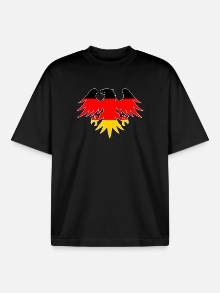 German flag eagle motif - Boxy Heavyweight Unisex Organic T-Shirt by Stanley/Stella - black