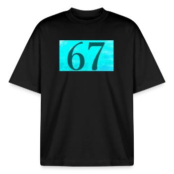 67_Blue - T-shirt unisexe boxy épais biologique Stanley/Stella - noir - Devant - AI Model Male 185 light (185cm) & AI Model Female 172 dark (172cm)