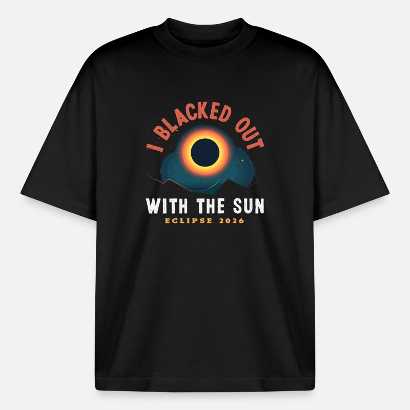 Solar eclipse 2026, August 12 - Boxy Heavyweight Unisex Organic T-Shirt by Stanley/Stella - black