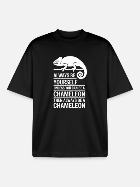 Chameleon Sayings Funny Chameleons Gift - Boxy Heavyweight Unisex Organic T-Shirt by Stanley/Stella - black
