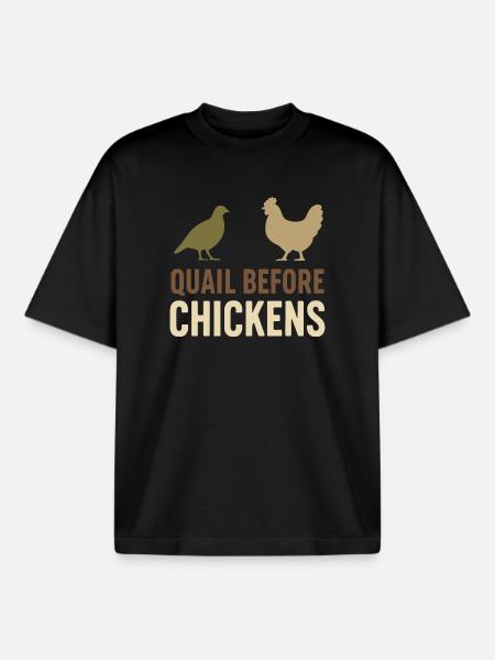 Quail Keeper Quail Farmer Backyard Quail - Boxy Heavyweight Unisex Organic T-Shirt by Stanley/Stella - black