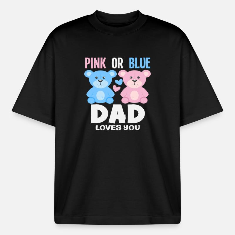 Pink Oder Blau Papa Liebt Dich - Boxy Heavyweight Unisex Organic T-Shirt von Stanley/Stella - Schwarz