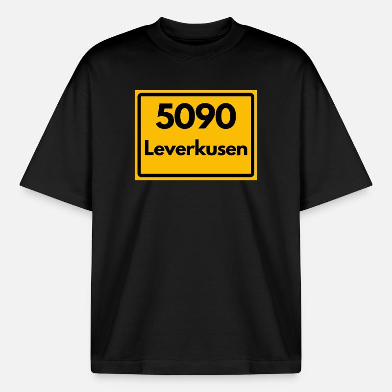 OLD POSTCODE POSTCODE RETRO 5090 LEVERKUSEN - Heavyweight Boxy Unisex T-Shirt by Stanley/Stella - black