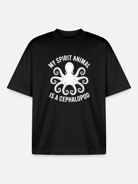Octopus Spirit Animal - Boxy Heavyweight Unisex Organic T-Shirt by Stanley/Stella - black