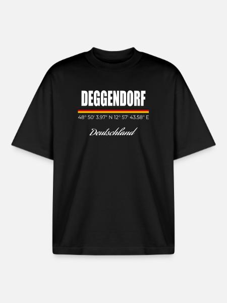 Deggendorf - Boxy Heavyweight Unisex Organic T-Shirt von Stanley/Stella - Schwarz