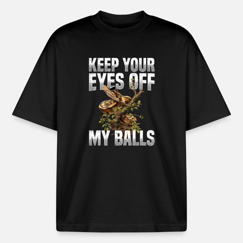 Königspython Schlangen Liebhaber Terrarium Python - Boxy Heavyweight Unisex Organic T-Shirt von Stanley/Stella - Schwarz