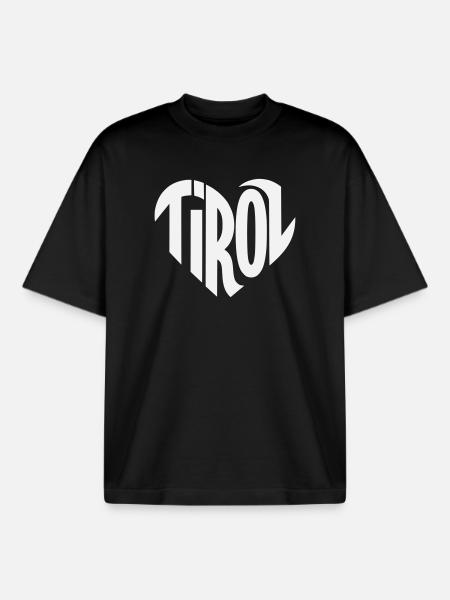 Tirol Heart Typography - Boxy Heavyweight Unisex Organic T-Shirt by Stanley/Stella - black