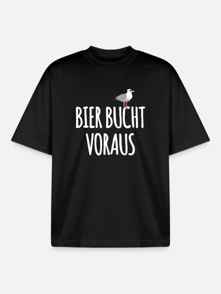 Bier Bucht Seefahrer Kneipe - Boxy Heavyweight Unisex Organic T-Shirt von Stanley/Stella - Schwarz