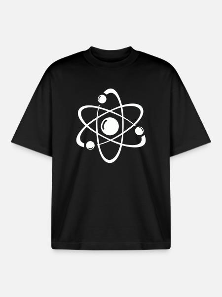 Atomic Model Line Art - Boxy Heavyweight Unisex Organic T-Shirt by Stanley/Stella - black