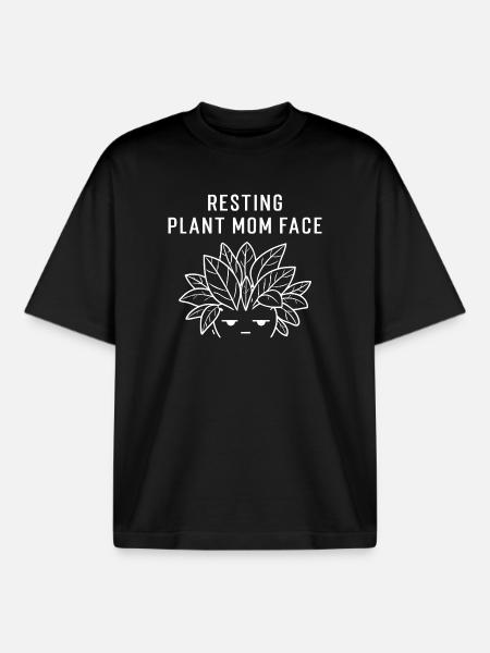 Gesicht der Ruhepflanzen-Mutter - Boxy Heavyweight Unisex Organic T-Shirt von Stanley/Stella - Schwarz