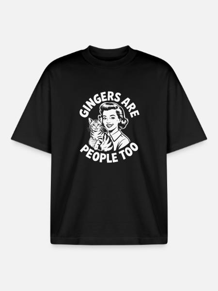 Gingers Are People Too - Boxy Heavyweight Unisex Organic T-Shirt by Stanley/Stella - black