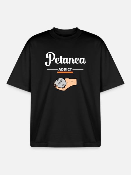 Petanque Addict Spain - Boxy Heavyweight Unisex Organic T-Shirt by Stanley/Stella - black