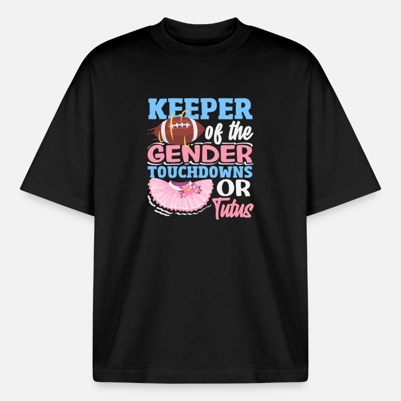 Hüter Des Geschlechts Touchdowns Oder Tutus - Boxy Heavyweight Unisex Organic T-Shirt von Stanley/Stella - Schwarz