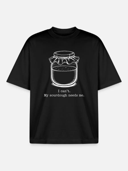 Sourdough Craving Jar Quote - Boxy Heavyweight Unisex Organic T-Shirt by Stanley/Stella - black