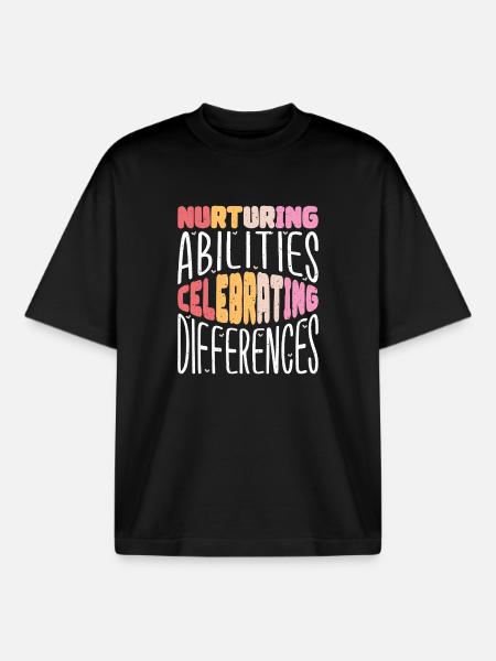 Cadeaux pour les enseignants ESE - T-shirt unisexe boxy épais biologique Stanley/Stella - noir