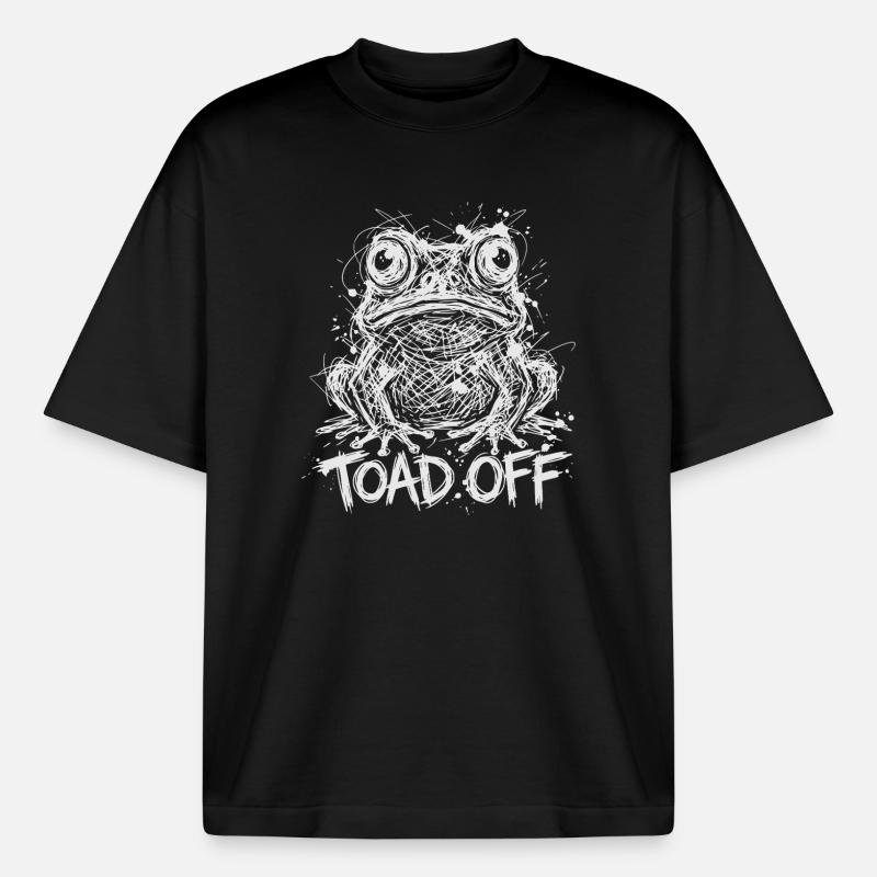 Toad Off Internet Meme Frog - Boxy Heavyweight Unisex Organic T-Shirt by Stanley/Stella - black