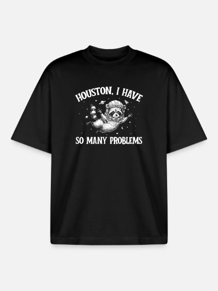 Houston I Have So Many Problems - Boxy Heavyweight Unisex Organic T-Shirt by Stanley/Stella - black
