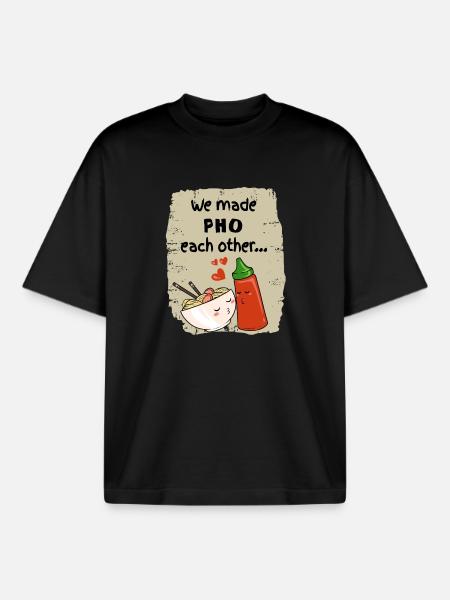 Asia Noodles Sriracha Love - Boxy Heavyweight Unisex Organic T-Shirt by Stanley/Stella - black