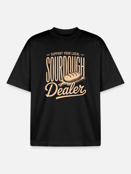 Lokaler Sauerteighändler-Tee - Boxy Heavyweight Unisex Organic T-Shirt von Stanley/Stella - Schwarz