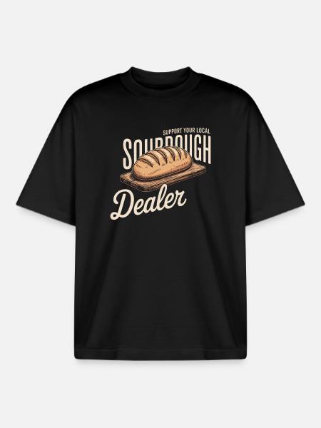 Lokales Logo des Sauerteighändlers - Boxy Heavyweight Unisex Organic T-Shirt von Stanley/Stella - Schwarz
